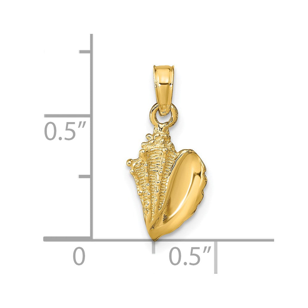 14K Gelbgold Conch Muschel Anhänger