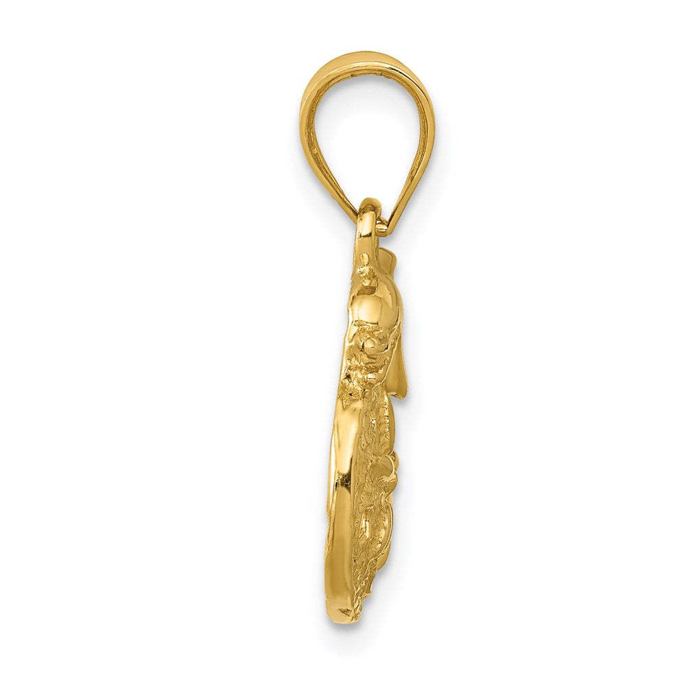 14K Gelbgold Delfin- und Sanddollar-Charm