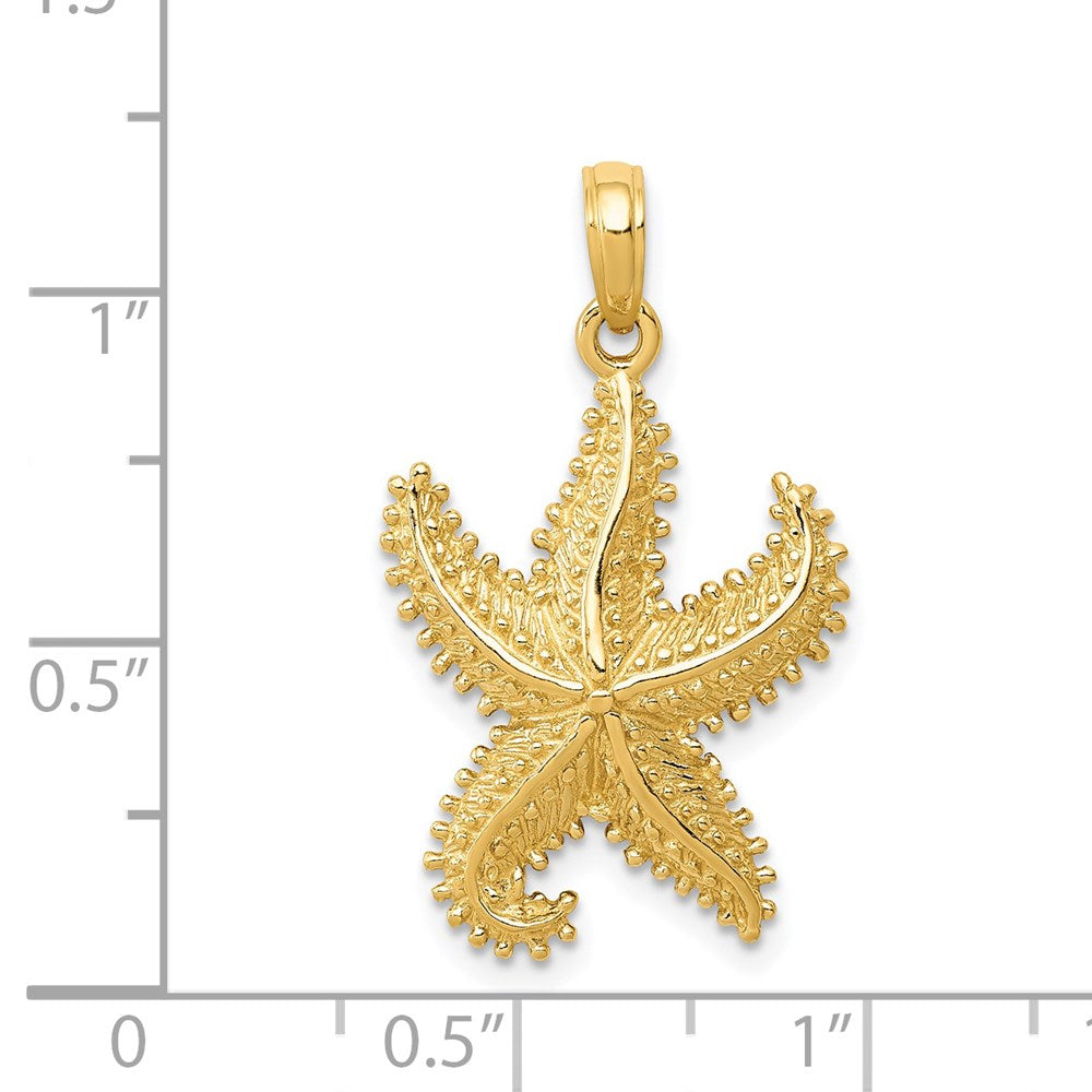 14K Gelbgold Polierter Offener Seestern-Anhänger