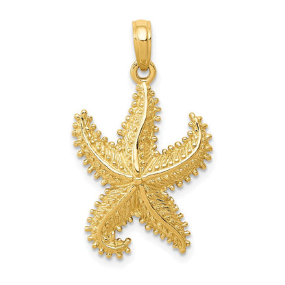 14K Gelbgold Polierter Offener Seestern-Anhänger