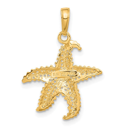14K Gelbgold Polierter Offener Seestern-Anhänger