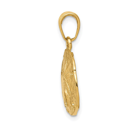 14K Gelbgold Polierter Sanddollar-Anhänger