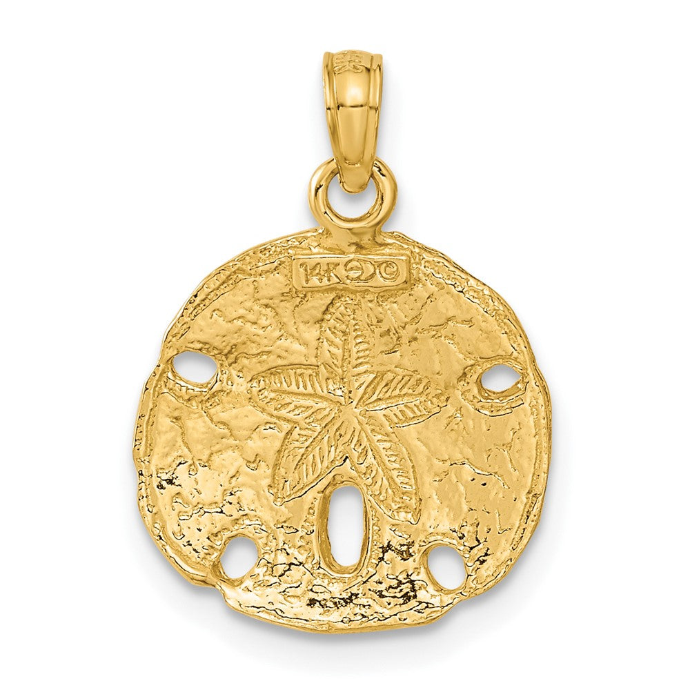 14K Gelbgold Polierter Sanddollar-Anhänger