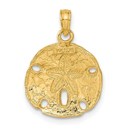 14K Gelbgold Polierter Sanddollar-Anhänger