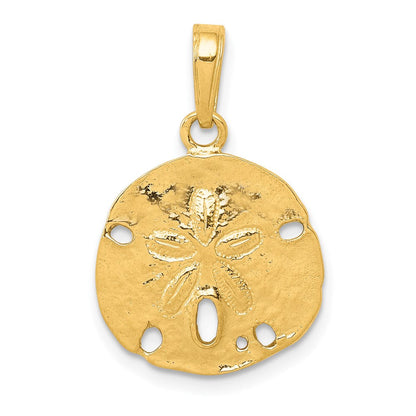 14K Gelbgold Polierter Sanddollar-Anhänger