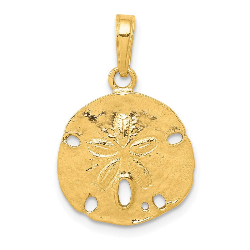 14K Gelbgold Polierter Sanddollar-Anhänger