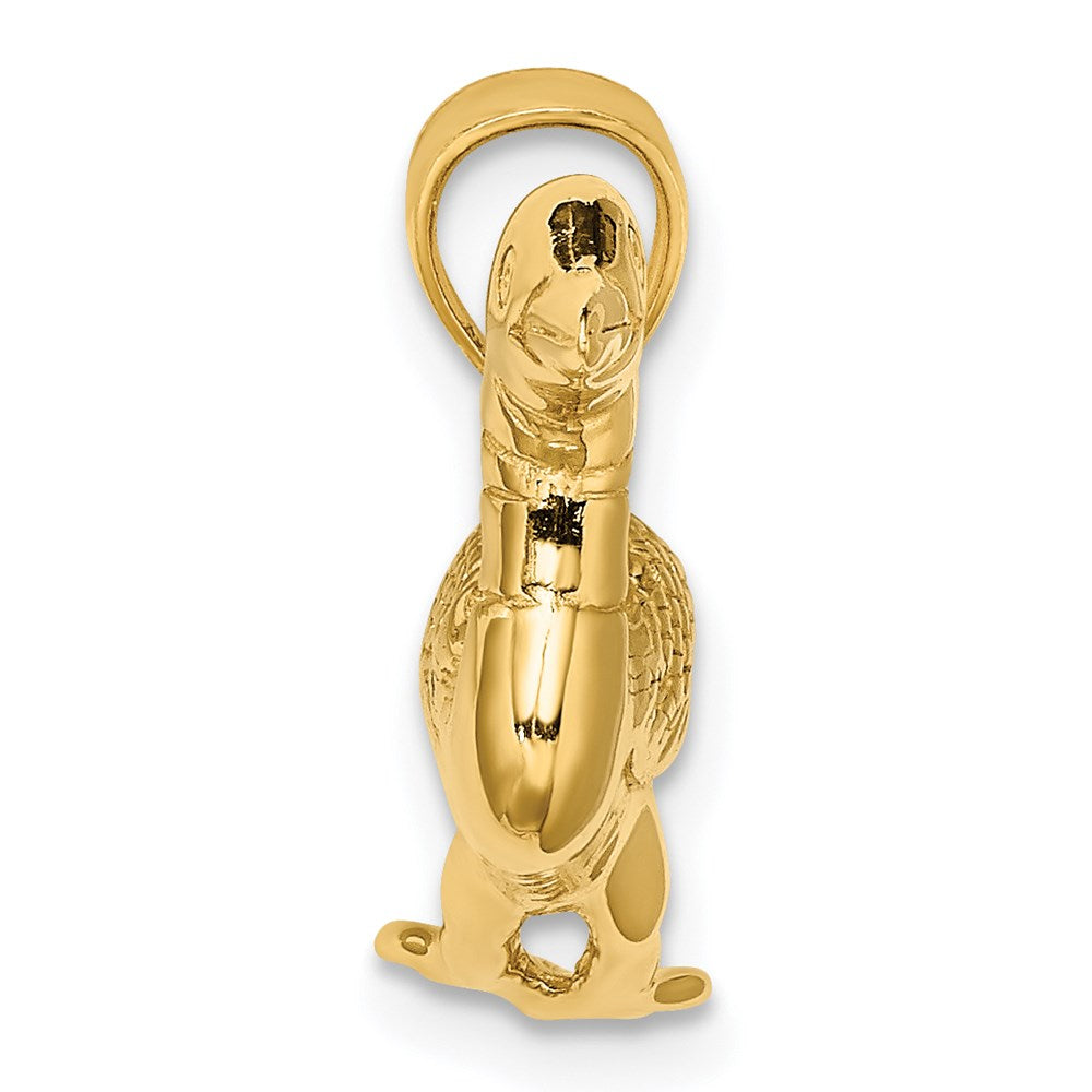 14K Gelbgold Massiv-Charm „Stockente" 3D Poliert