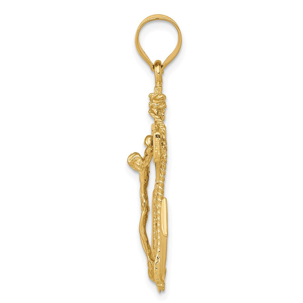 14K Gelbgold Marinerkreuz-Anhänger