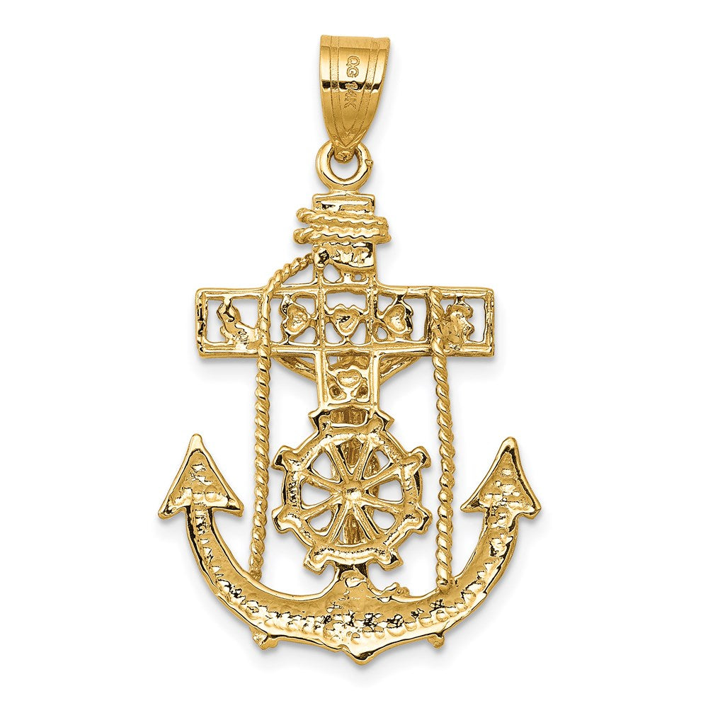 14K Gelbgold Marinerkreuz-Anhänger