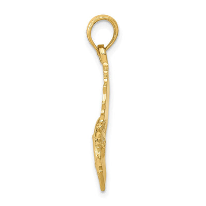 14K Gelbgold Polierter Segelfisch-Anhänger