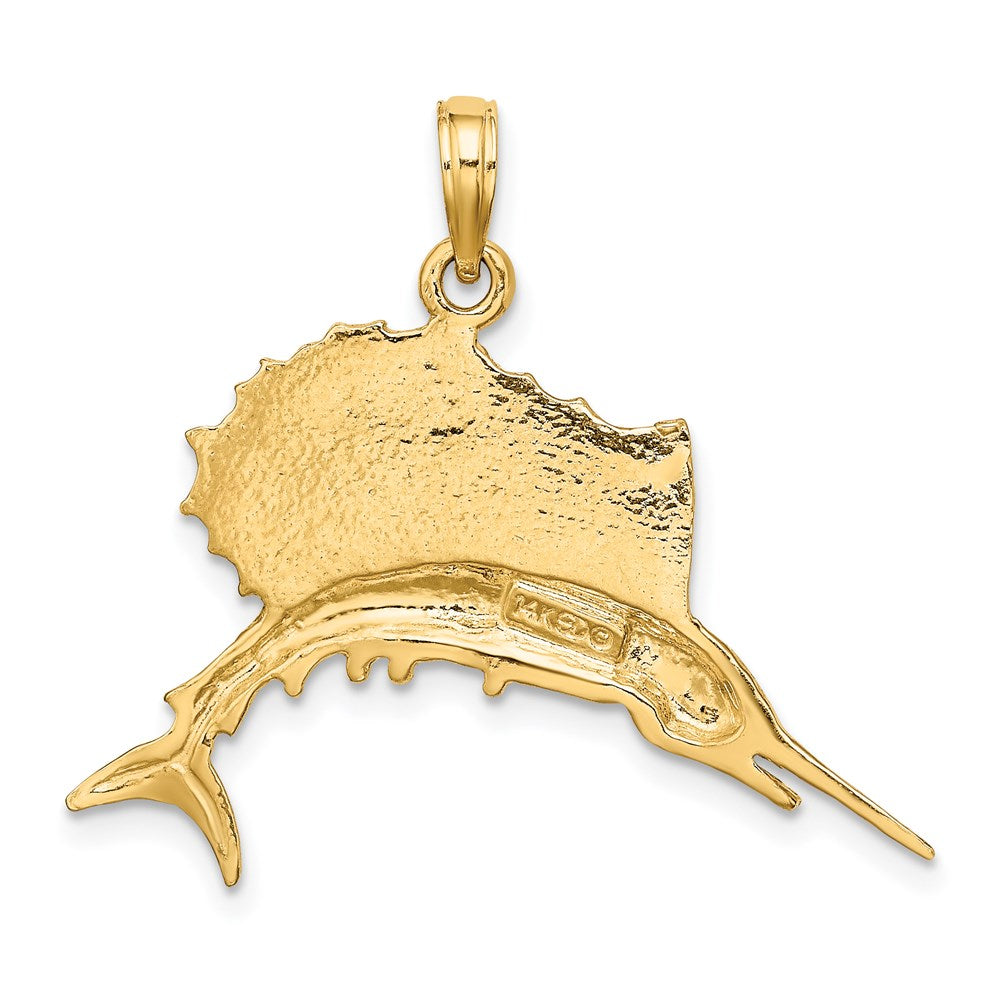14K Gelbgold Polierter Segelfisch-Anhänger