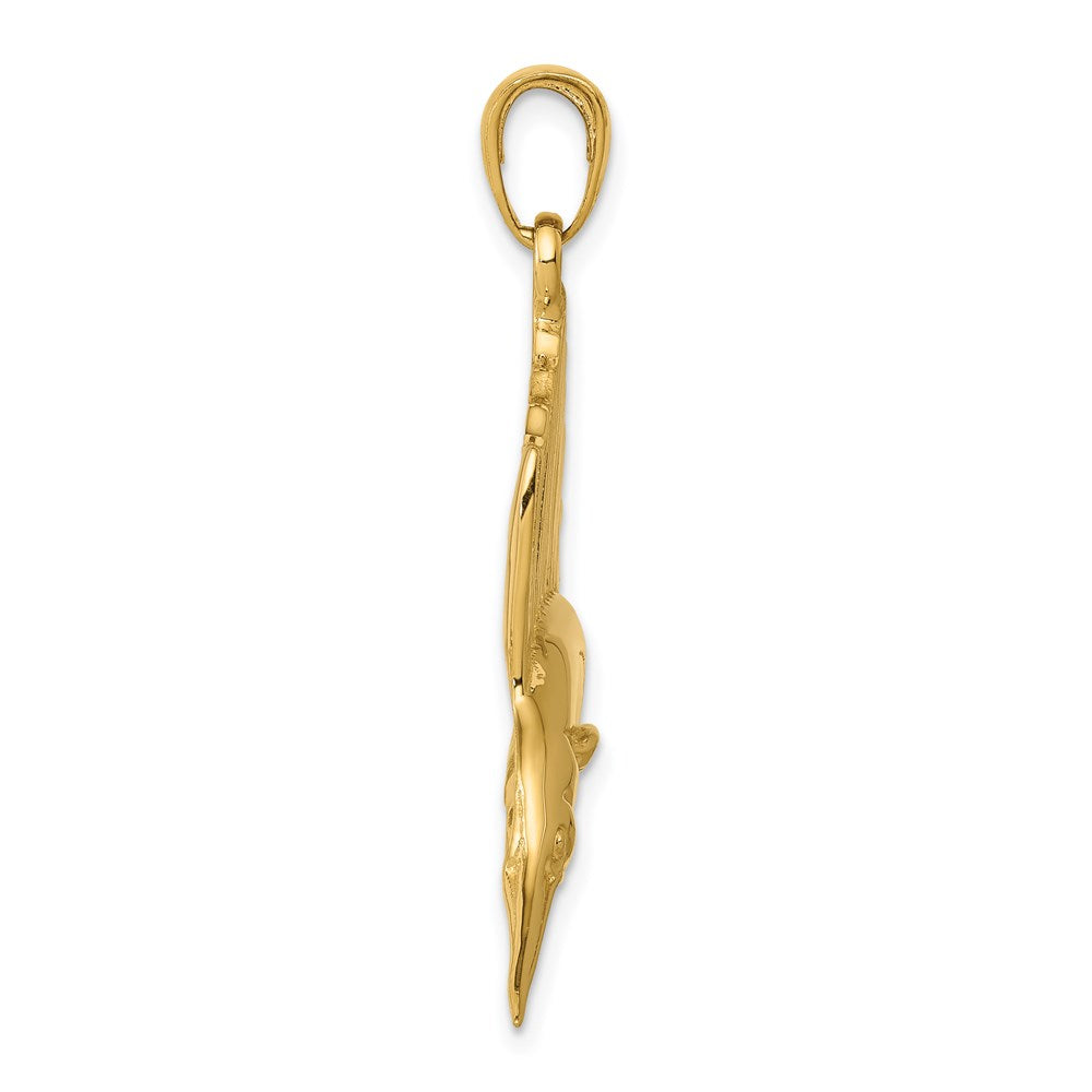 14K Gelbgold Polierter Schwertfisch-Anhänger