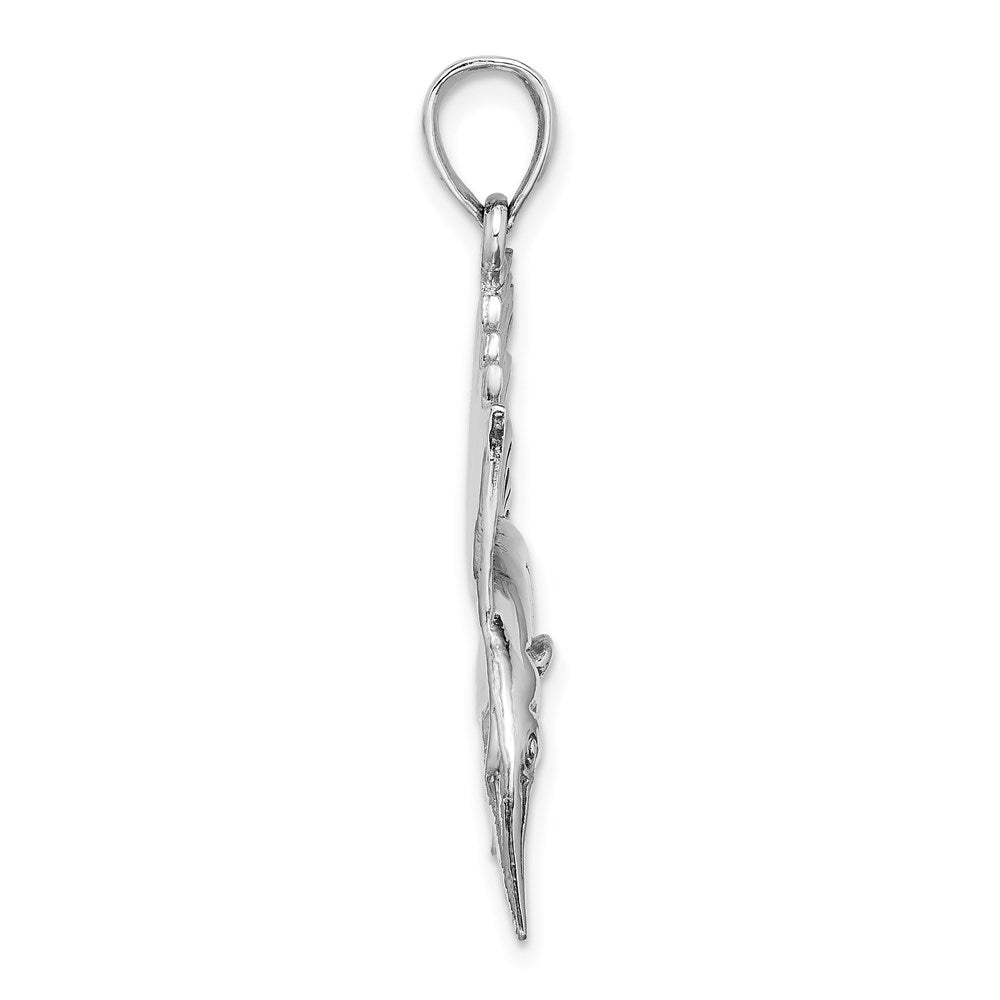 14K Weißgold Segelfisch-Charm poliert