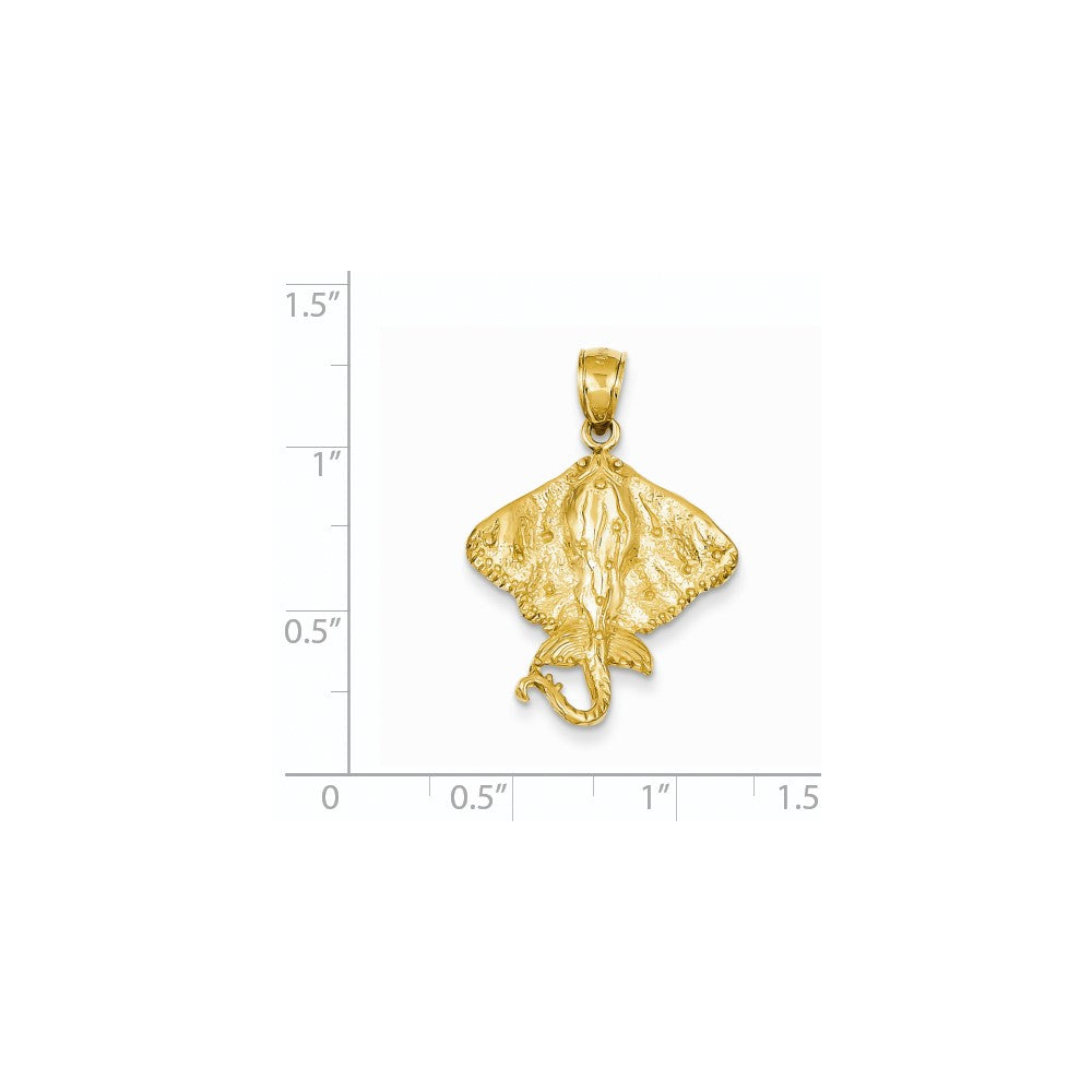 14K Gelbgold Rochen-Anhänger, poliert