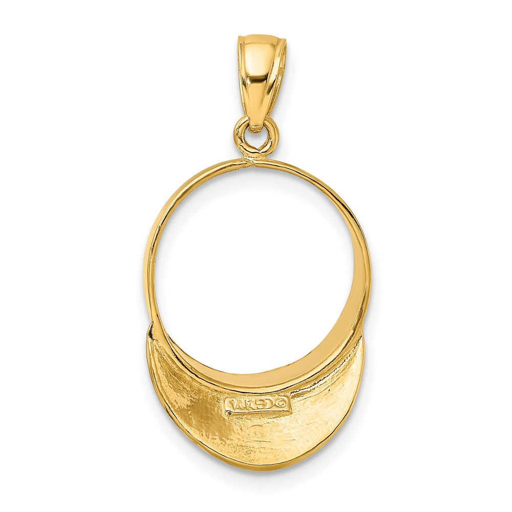 14K Gelbgold massiver polierter 3-D Golf-Visier-Charm