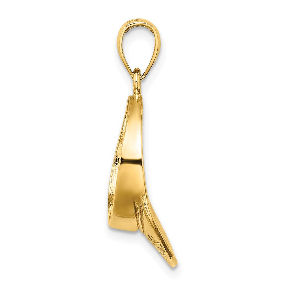 14K Gelbgold massiver polierter 3-D Tennisschirmmütze-Charm