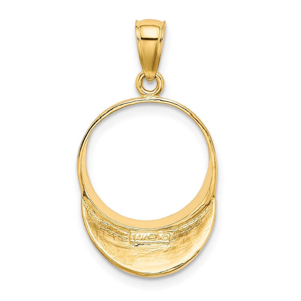 14K Gelbgold massiver polierter 3-D Tennisschirmmütze-Charm