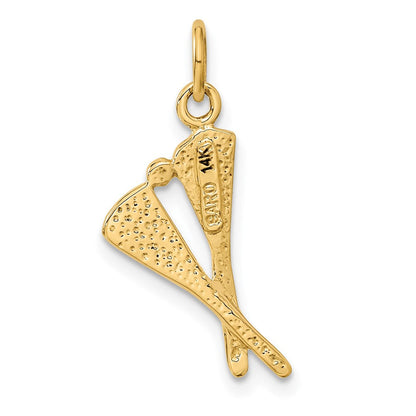 14K Gelbgold Poliert Lacrosse Sticks Charm