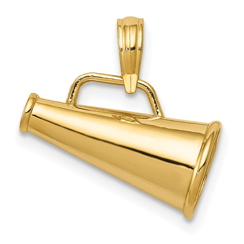 14K Gelbgold Polierter 3-D Kleiner Megaphon-Anhänger