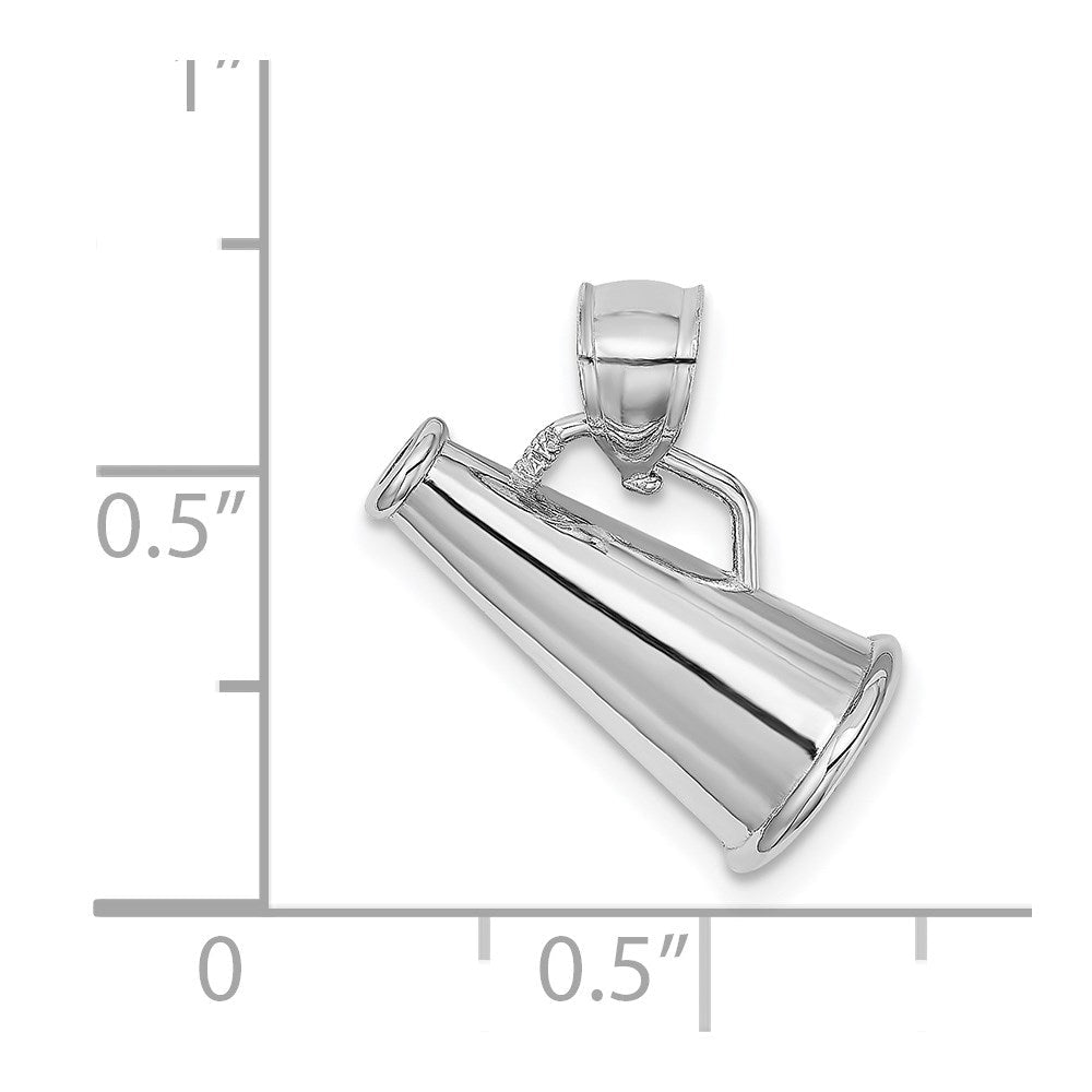 14K Weißgold 3-D Megafon-Charm