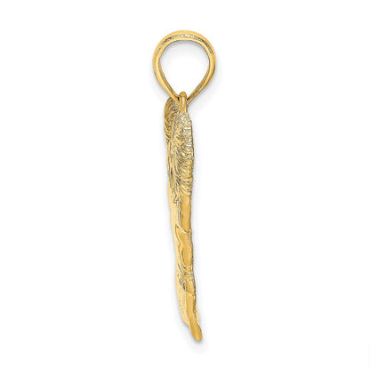 14K Gelbgold Cheerleader-Charm, massiv, mit offener Rückseite