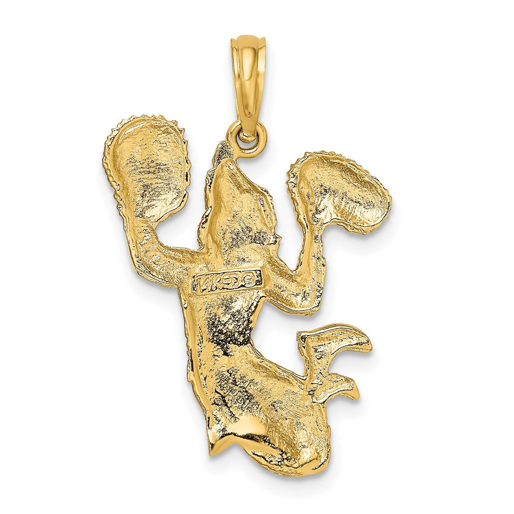 14K Gelbgold Cheerleader-Charm, massiv, mit offener Rückseite
