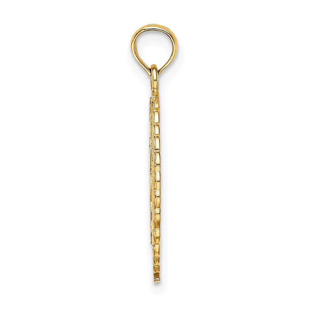 14K Gelbgold Massiv Poliert Framed Gymnast Charm