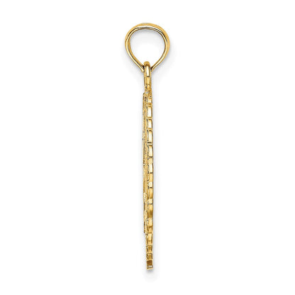 14K Gelbgold Massiv Poliert Framed Gymnast Charm