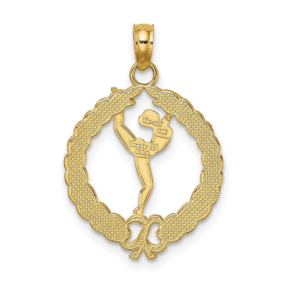 14K Gelbgold Massiv Poliert Framed Gymnast Charm