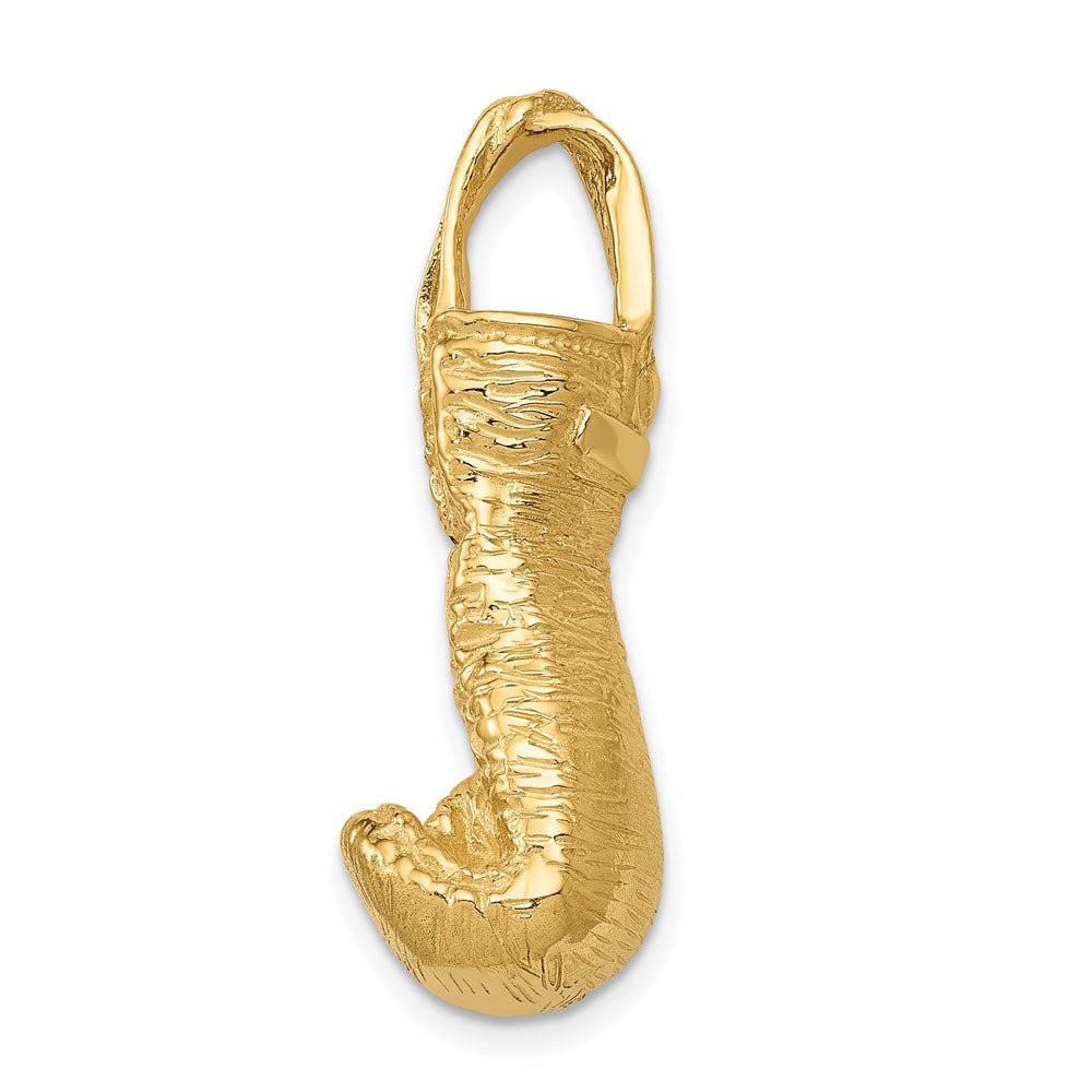 14K Gelbgold Hohl Poliert 3-d Boxing Glove Anhänger