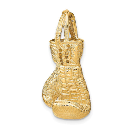 14K Gelbgold Hohl Poliert 3-d Boxing Glove Anhänger