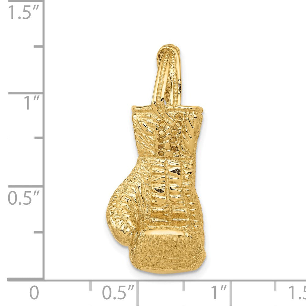 14K Gelbgold Hohl Poliert 3-d Boxing Glove Anhänger