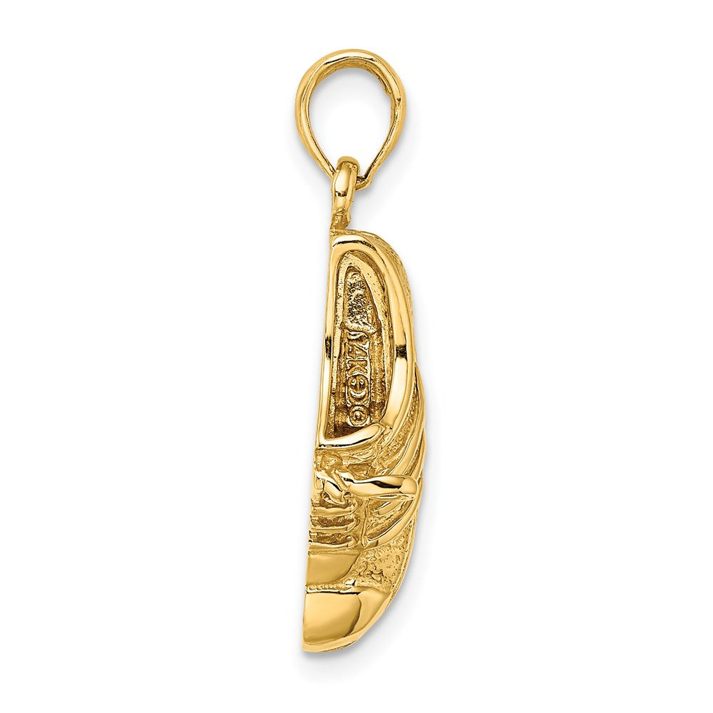 14K Gelbgold Polierter Laufschuh-Charm