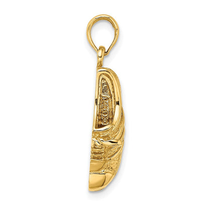 14K Gelbgold Polierter Laufschuh-Charm