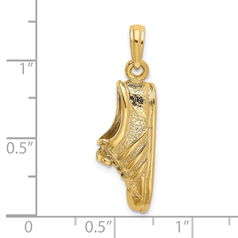14K Gelbgold Polierter Laufschuh-Charm