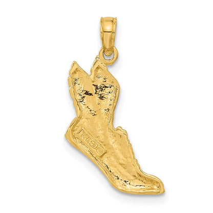 14K Gelbgold Poliert Laufschuh-Anhänger
