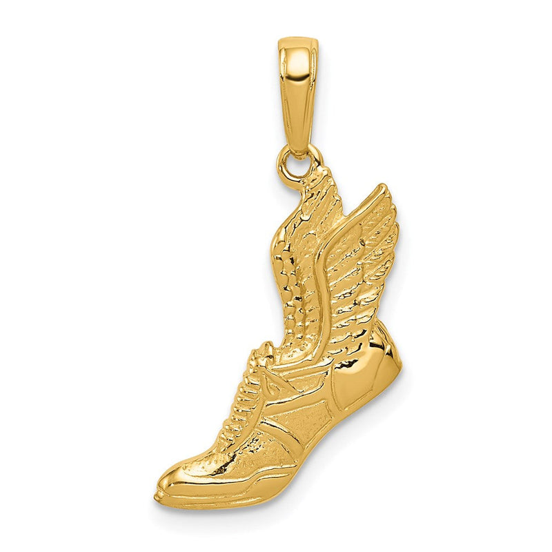 14K Gelbgold Poliert Laufschuh-Anhänger