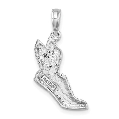 14K Weißgold Poliert Anhänger „Laufschuh“