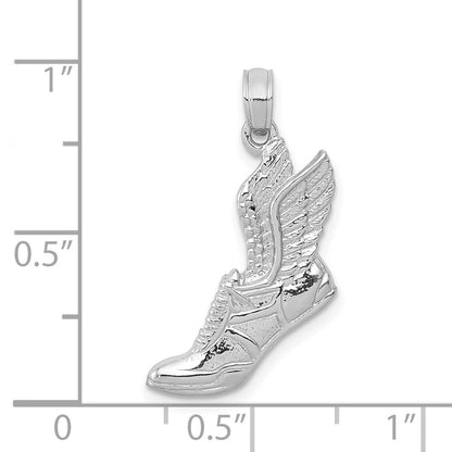 14K Weißgold Poliert Anhänger „Laufschuh“