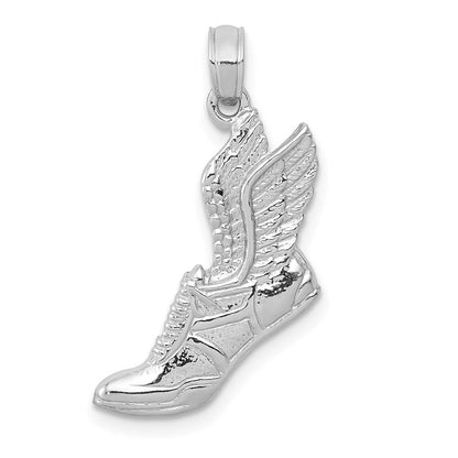 14K Weißgold Poliert Anhänger „Laufschuh“