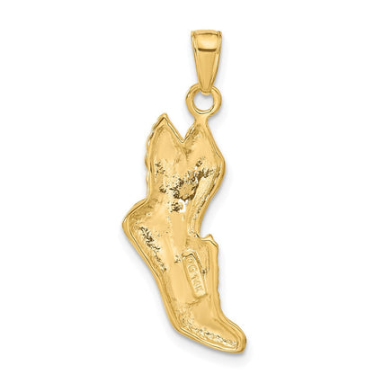 14K Gelbgold Poliert Laufschuh-Anhänger
