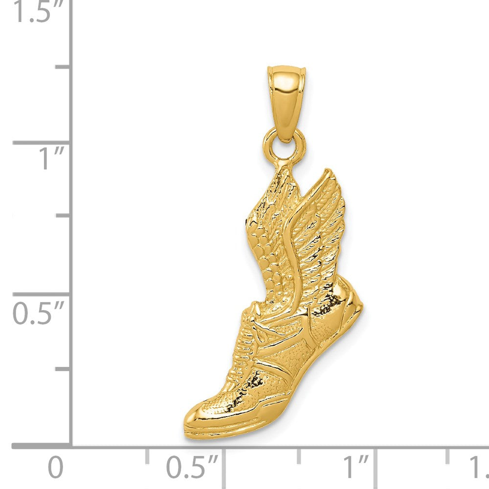 14K Gelbgold Poliert Laufschuh-Anhänger