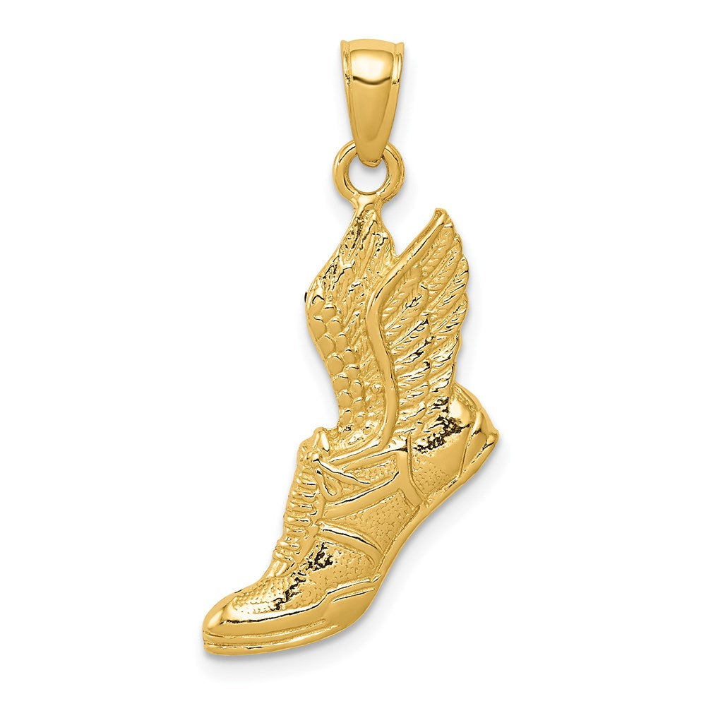 14K Gelbgold Poliert Laufschuh-Anhänger
