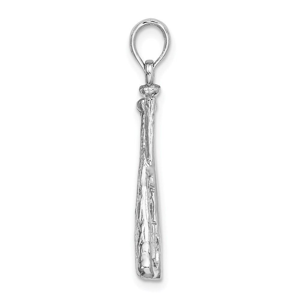 14K Weißgold 2-D Baseball-Charm