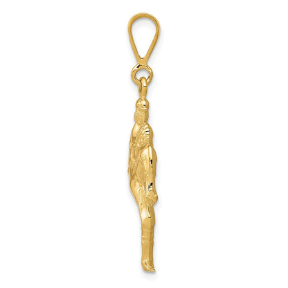 14K Gelbgold Polierter 3-D Krug-Baseball-Charm