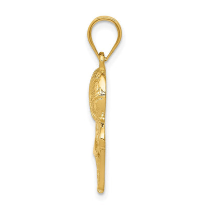 14K Gelbgold Basketball-mit-Netz-Charm