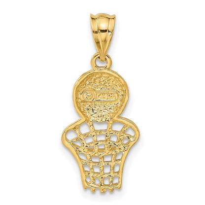 14K Gelbgold Basketball-mit-Netz-Charm