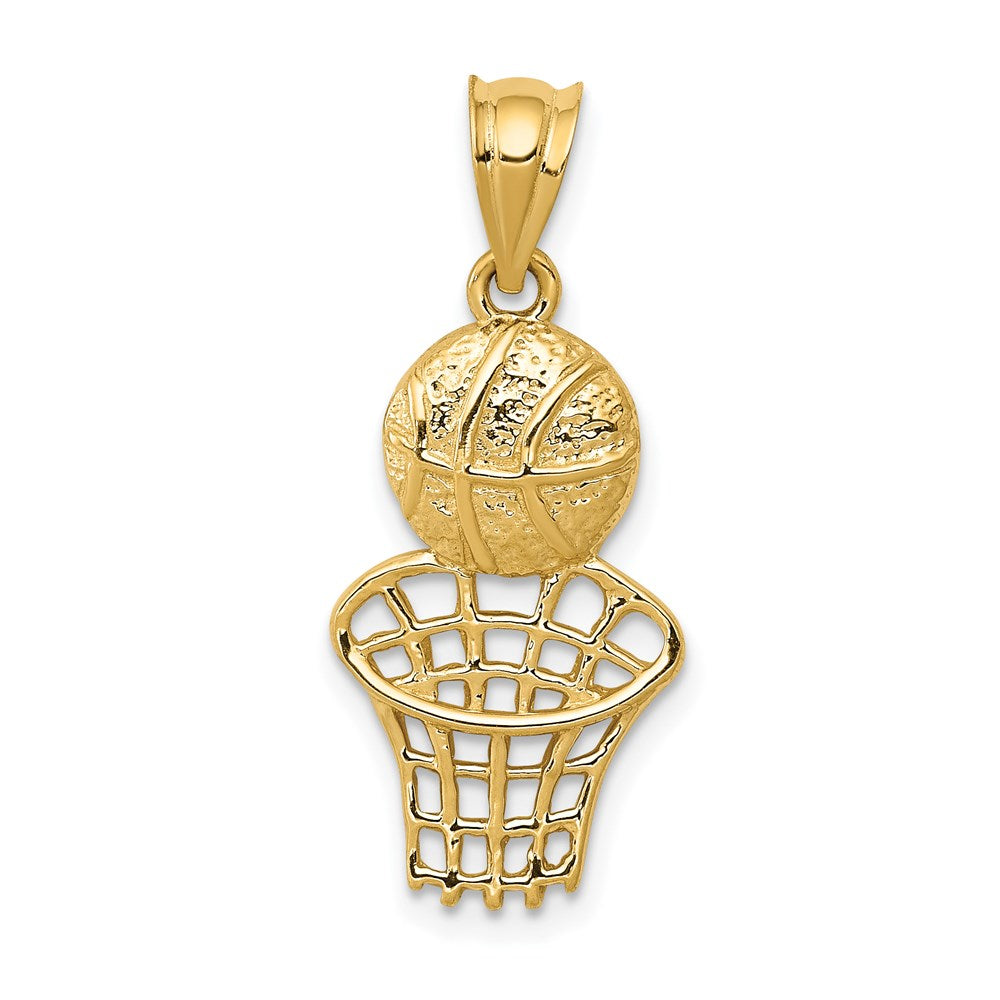 14K Gelbgold Basketball-mit-Netz-Charm