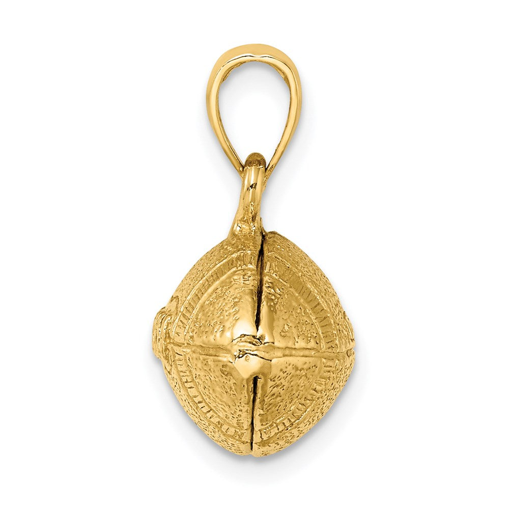 14K Gelbgold Polierter 3-D Football-Charm