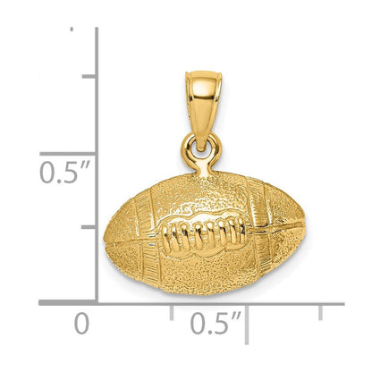14K Gelbgold Polierter 3-D Football-Charm